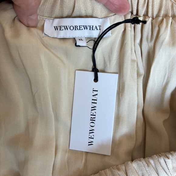 WeWoreWhat Tiered Mini Dress Chiffon Crème Brulee XL - Picture 3 of 11